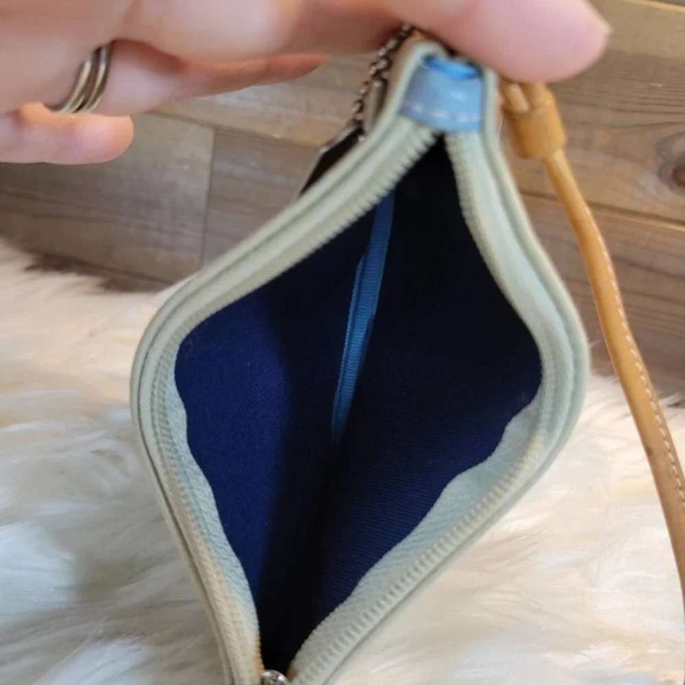 Coach Blue & Tan Soho Wristlet